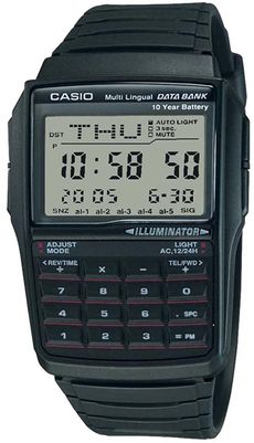 كاسيو ساعة بيانات رقمية للرجال DBC32-1A سوداء