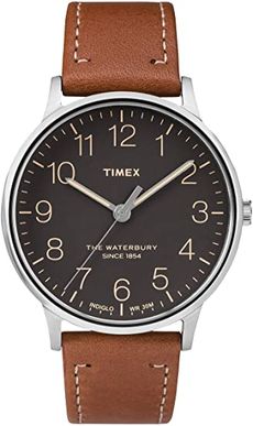 ساعة يد تايمكس واتربري  للرجال كلاسيكية  ذات واجهة سوداء وسير  جلدي  مقاس 40 ملم - TW2P95800 Test1
