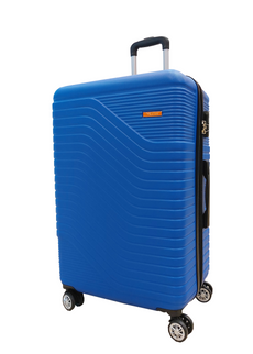 بلوبيرد حقيبة سفر بعجلات من البلاستيك 100 ٪ ، حجم 24 انش قابلة للتوسيع بمساحة 20٪ - أزرق 