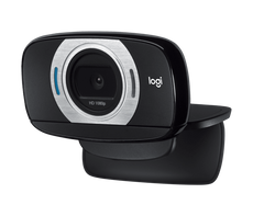 لوجيتك C615 كاميرا ويب محمولة عالية الدقة 1080 بكسل لإجراء مكالمات فيديو مع ضبط تلقائي للصورة - أسود