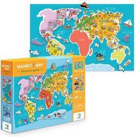 دودو تويز أحجية لعبة خريطة العالم المغناطيسية ، مناسبة للأطفال من 5 سنوات فما فوق - 200201
