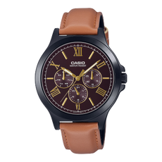 ساعة يد كاسيو جلد كرونوغراف MTP-V300BL-5AVDF بني