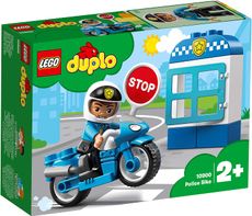 مجموعة مكعبات بناء دراجة شرطة تاون من ليجو دوبلو مع شخصية شرطي ، لعبة دراجة نارية بوليسية للأطفال الصغار - 8 قطع