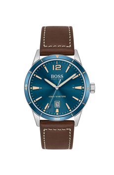 ساعة هيوغو بوس للرجال كوارتز بمينا أزرق وحزام جلد - 1513899
