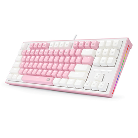 لوحة مفاتيح الألعاب الميكانيكية رريدراجون BES الوردي والأبيض (مفتاح أزرق) (K611-P1B)