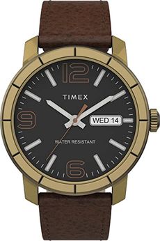 ساعة تيميكس بحزام جلد مع تاريخ رجالية  TW2T72700